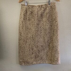 Vtg custom made Tan Textured Skirt 1960’s pencil lining Classic office